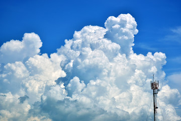 Clouds in the sky as if cotton wool.