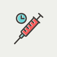Syringe thin line icon