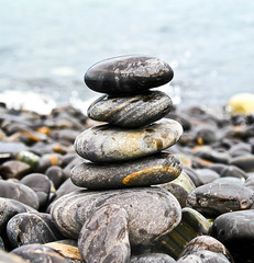 Stack of stones on beach