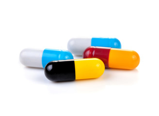 pills capsules isolated on white background