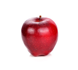 Fresh red apple on a white background