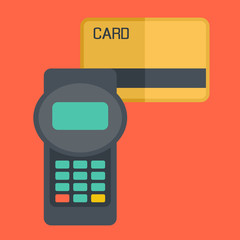 Credit card terminal with cards