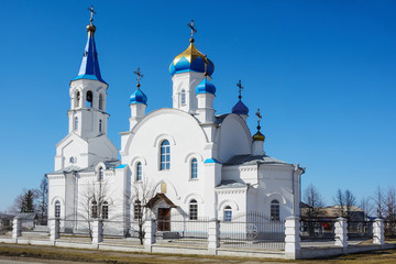 Fototapeta na wymiar The Church in the Siberian village