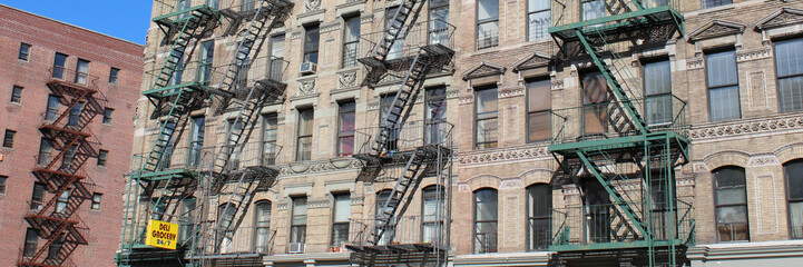 Fototapeta na wymiar New York City / Fire escape in Harlem
