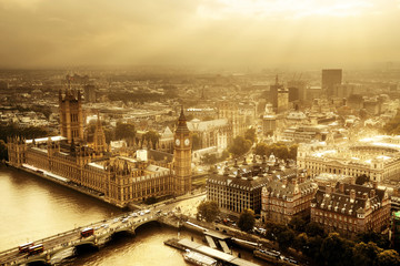 Fototapeta na wymiar Westminster aerial