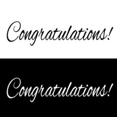 Black and white congratulations banner - 83057741