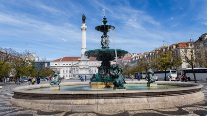 Fototapeta na wymiar Plaza de Rossio en Lisboa, Portugal