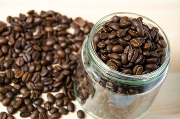Coffee bean in a glass