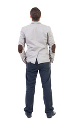 back view of Business man  looks.
