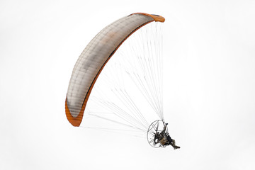 Moto paraglider on the white background