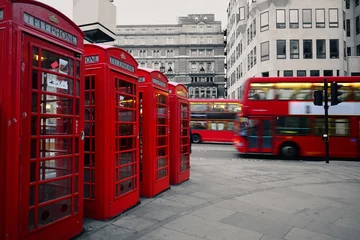 Foto op Canvas Londen Telefooncel bus © rabbit75_fot