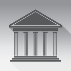 Obraz premium Greek temple front, vector