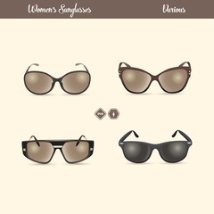 ladies sunglasses set vector