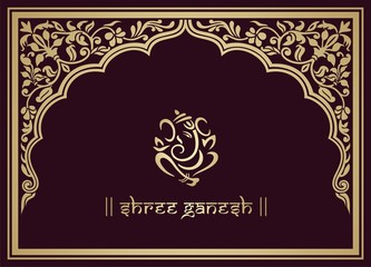 Ganesha, Hindu wedding card, royal Rajasthan, India