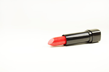 open red lipstick isolated on white