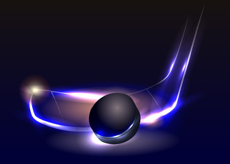 Fototapeta premium Vector hockey background with light effects