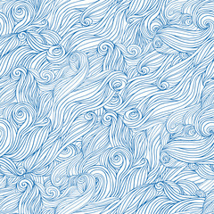 Vector seamless abstract pattern with waves - 83064392