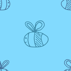 Bee pattern abstract animal art seamess background