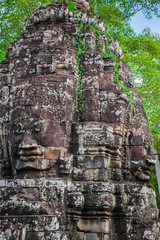 Fototapeta premium Faces of Bayon temple in Angkor Thom, Siemreap, Cambodia.