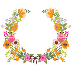 Flower frame with bow