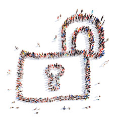 people in the shape of locks.