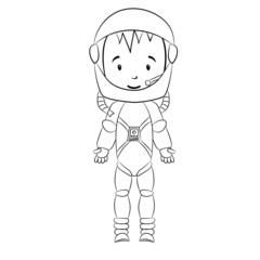 Coloring book: Cosmonaut cartoon character