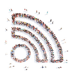 people in the shape of a Wi Fi.