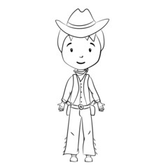 Coloring book: cartoon cowboy character