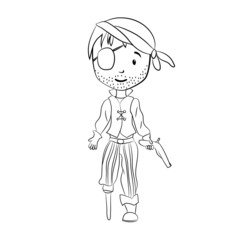 Cloloring book: Pirate cartoon character