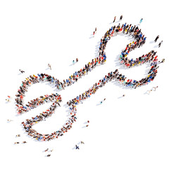 people in the shape of tools.