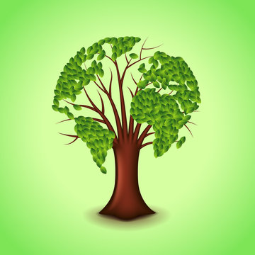 Tree world concept vector background