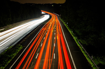 Autobahn bei Nacht - Long Exposure