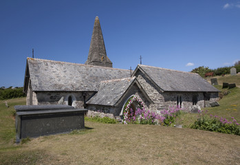Fototapeta na wymiar St. Enodoc Church, Daymer Bay - Cornwall.