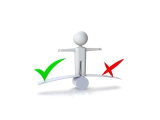 Yes or no decision 3d human