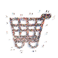 people in the shape of food baskets.