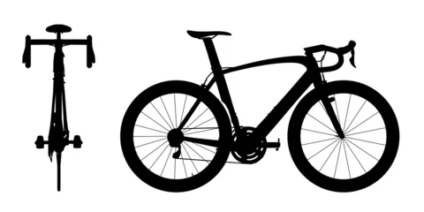 Crédence de cuisine en verre imprimé Vélo Vélo de course silhouette 2en1 A