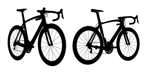 Road racing bike silhouette 2in1 B