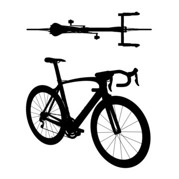 black road bike silhouette top view clip art preview