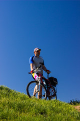 Cyclist Riding the Bike