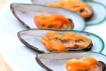 Close up mussels