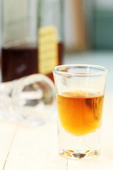 Close up  glass of brandy