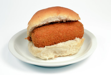 Roll with crispy calf croquette.roll.