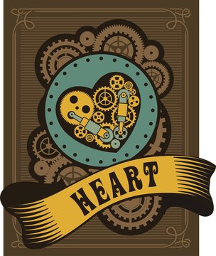 Steampunk mechanical heart