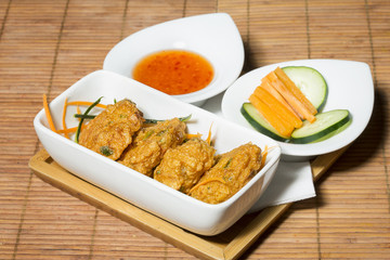 Thai fish cakes with chili sauce