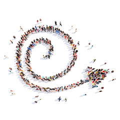 People in the form of arrows.