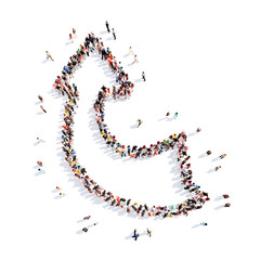 People in the form of arrows.