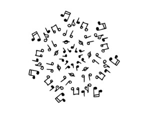Fototapeta premium note musicali su sfondo bianco