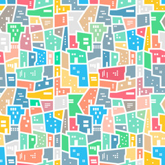 Brazilian favela. Bright colored seamless pattern.