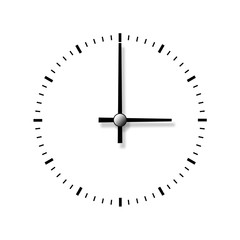 Clock without numbers isolated on white background.