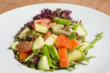 Fresh mixed salad on a plate